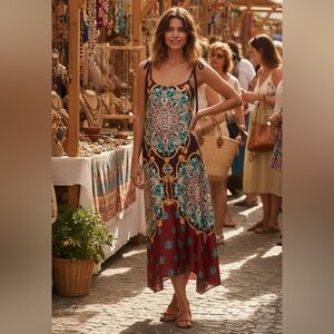 Zara Handkerchief Slip Midi Dress